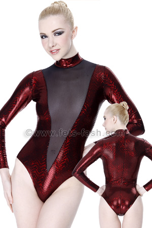 Body in Effekt Farben mit spitzem transparentem Einsatz Design 04