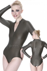 Body with front zip-fastener Elastane Stripes