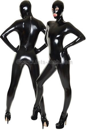 Catsuit Stretchlack Schwarz