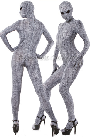 Catsuit Schlange Grau