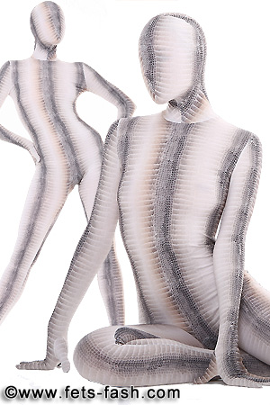 Catsuit Krokodil Beige-Grau