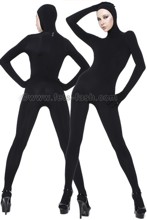 Catsuit Elasthan Schwarz Mikrofaser Soft