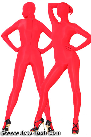 Catsuit Elasthan Rot Mikrofaser
