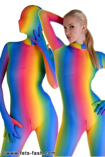 Catsuit Elasthan Regenbogen