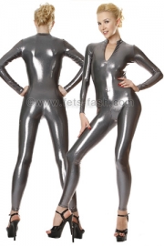 Catsuit mit Frontrei�verschluss in Effekt Farben / CFR10A-Effekt Catsuit mit Frontrei�verschluss und 3,0cm Stehkragen  Material:   - 80% Polyamid / 20% Elasthan  - stabil beschichtete Oberf�che - gl�nzender Pl�ttchen Effekt - gute Elastizit�t  Hinweis f�r Masken:   - angen�hte Maske nicht m�glich - zus�tzlich k�nnen Masken  hier  einzeln bestellt werden...