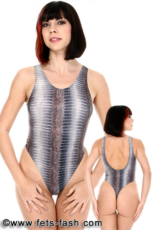 Body Krokodil Grau Design 01, Frauen, Gr. M