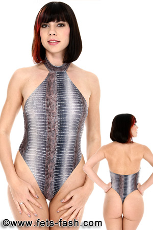 Body Krokodil Grau Design 02, Frauen, Gr. M