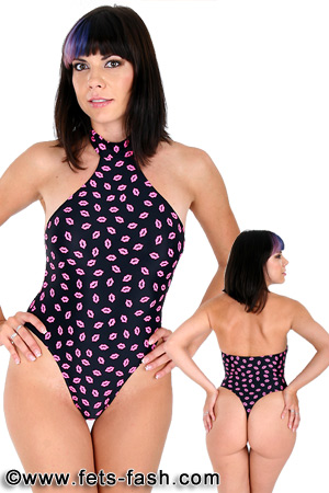 Body Elasthan Lips Design 02, Frauen, Gr. S