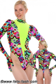 Body Elasthan Retro mit spitzem Einsatz Neongelb Design 04, Frauen, Gr. L / LB83-4V000FL Dieser Body ist nur in dieser Zusammenstellung auf Lager und kann sofort ausgeliefert werden. Nur die angegebene Gr��e ist am Lager vorr�tig. Bitte beachten Sie, dass unser Foto nicht immer die exakte Konfiguration des Body darstellt. Verbindlich ist nur die Artikelbeschreibung.  Artikelbeschreibung: - Body Farbe 83 Elasthan Retro...