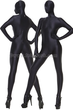 Catsuit Elasthan Schwarz, Zip, M�nner, Gr. L