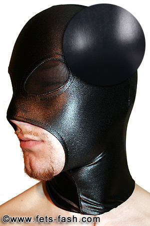 Maske 02-1, Augen mit schwarzen transparenten Eins�tzen, Shiny Schwarz, Unisex, Gr. S