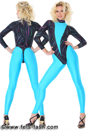 Body Tripleslash mit spitzem farbigen Einsatz Design 04 und Legging