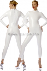 Zentai Catsuit Stretchlack Weiss