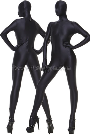 Zentai Catsuit, Body suit black spandex for men and women, Mask, hands,  feet and