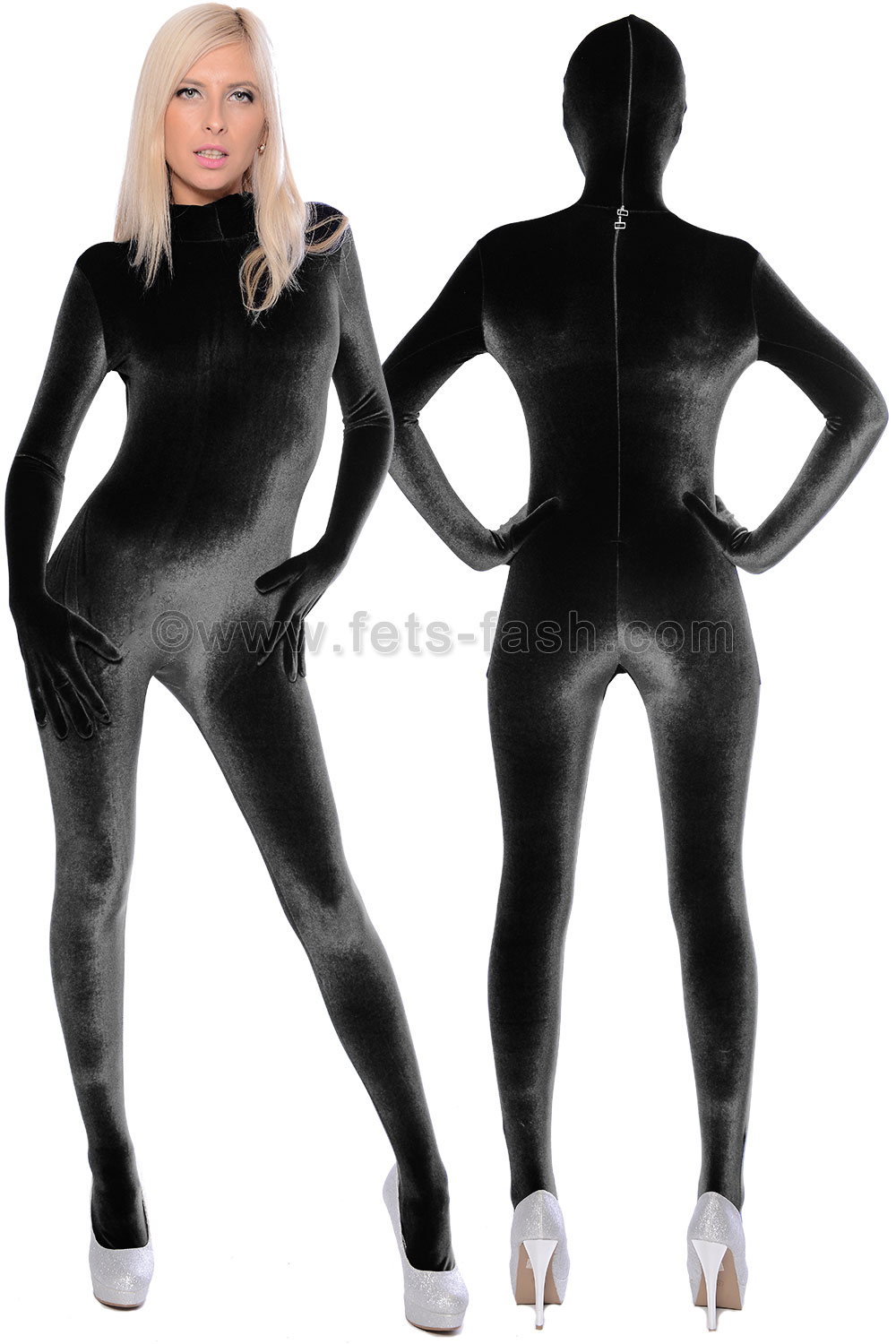 Fets Fash Zentai Catsuit Velvet Black
