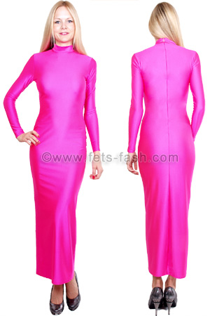 Fets Fash Langes Kleid Langarm Elasthan Pink Unisex Gr S