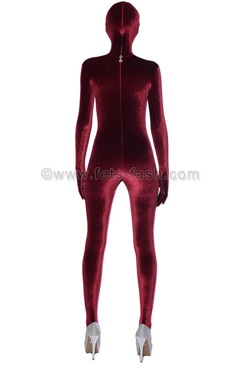 Fets Fash Zentai Catsuit Velvet Burgund